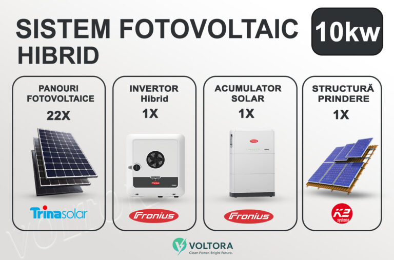 Sistem Fotovoltaic Fronius hibrid 10 kw trifazat