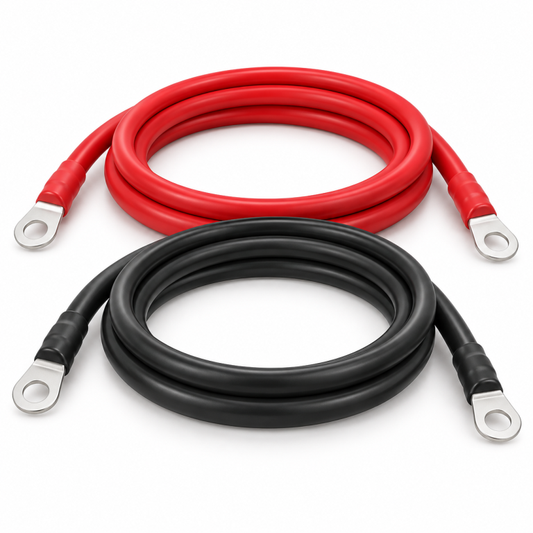 Kit de cabluri pentru conectarea unui invertor și a unui acumulator, ilustrație