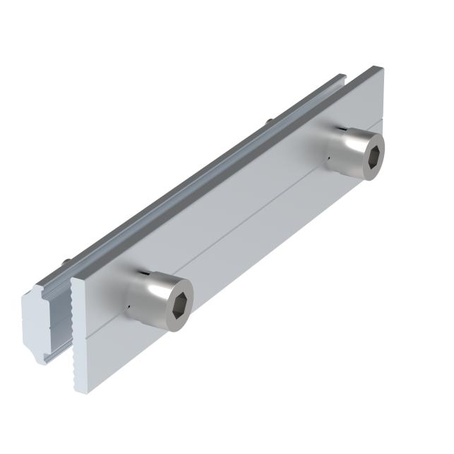 Conector metalic pentru îmbinarea șinelor de montaj fotovoltaic, imagine ilustrativă